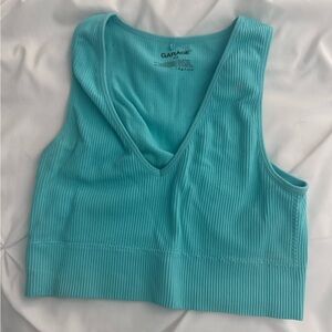 Garage Women's Aqua Ribbed Tank Top